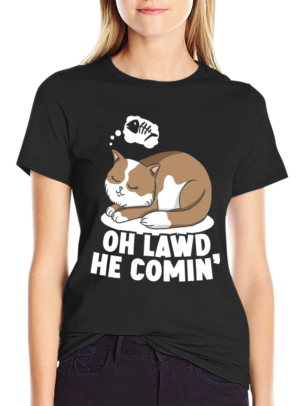 Oh Lawd He Comin Cat T-Shirt
