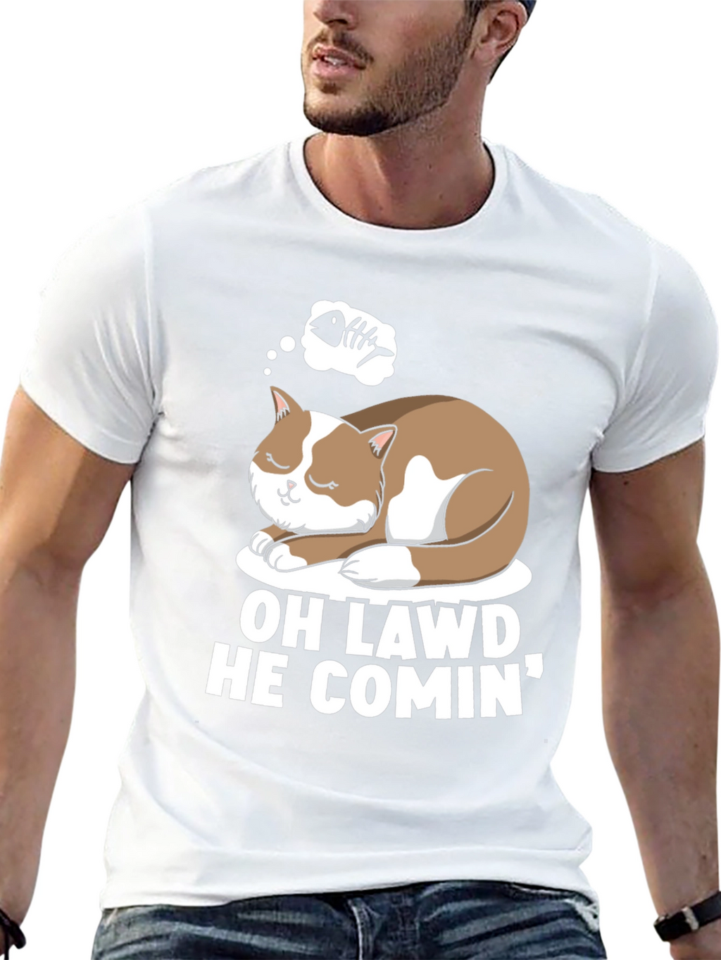 Oh Lawd He Comin Cat T-Shirt