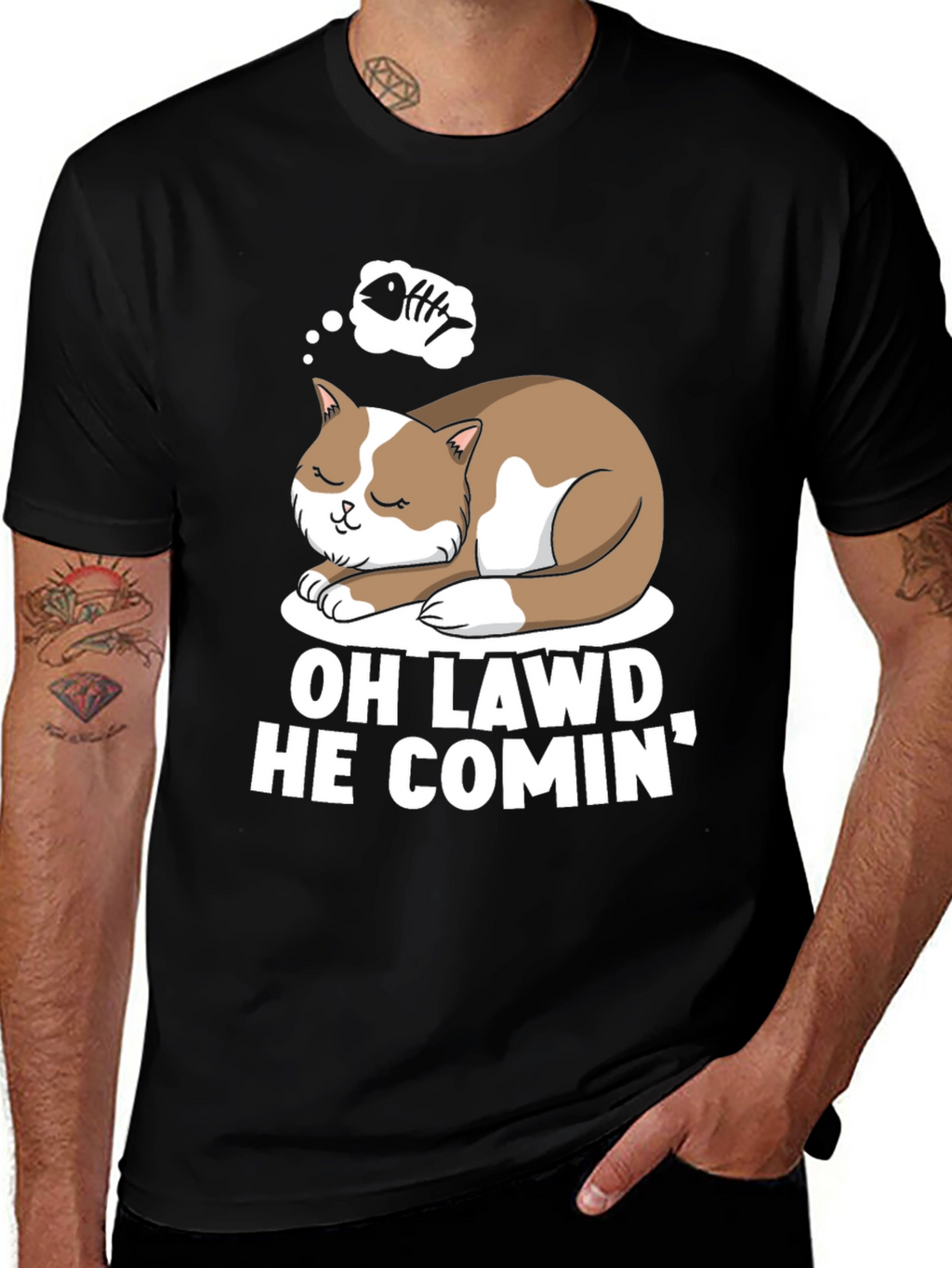 Oh Lawd He Comin Cat T-Shirt