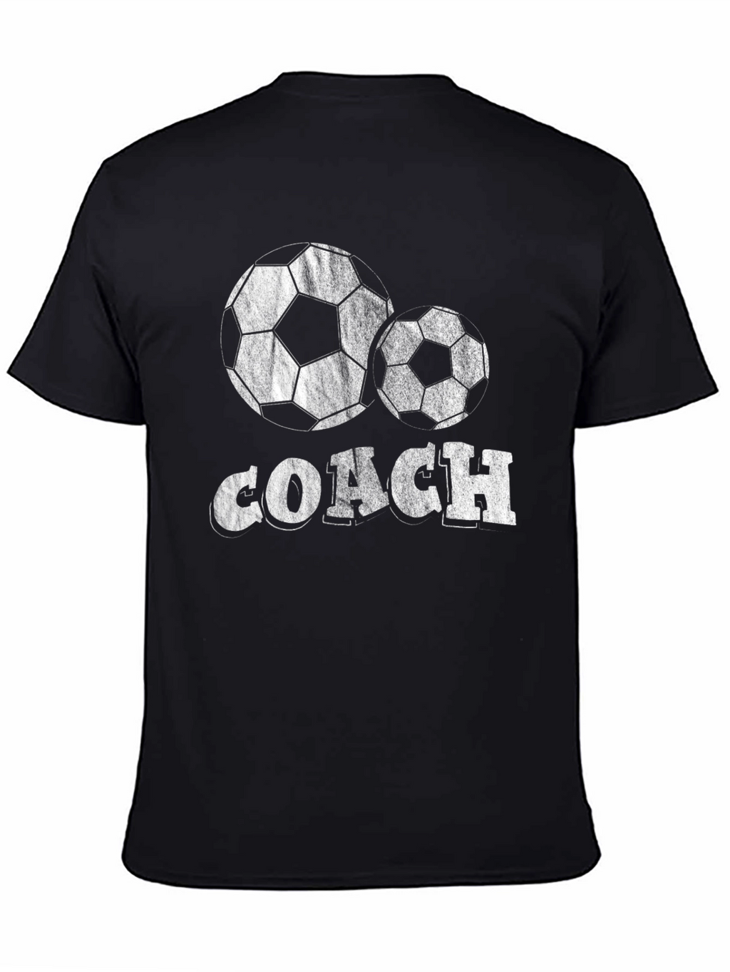 Soccer Coach T-Shirt - Black Cotton Blend Tee