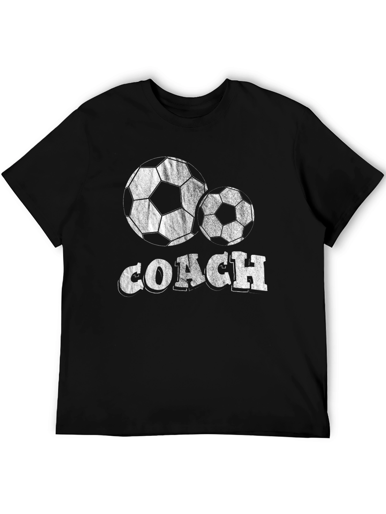 Soccer Coach T-Shirt - Black Cotton Blend Tee