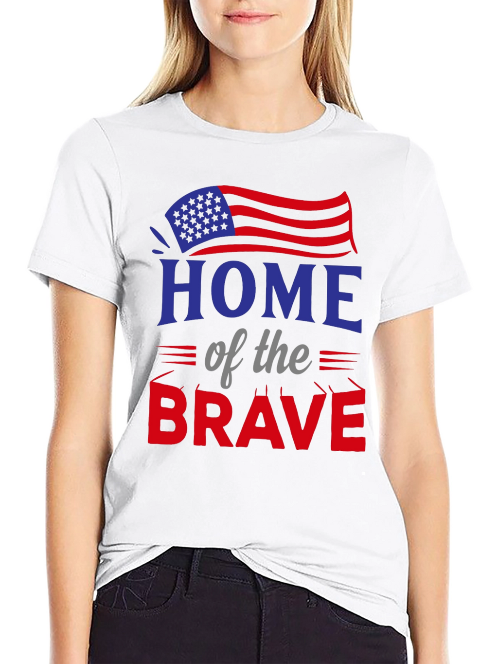 Home of the Brave Patriotic Graphic T-Shirt