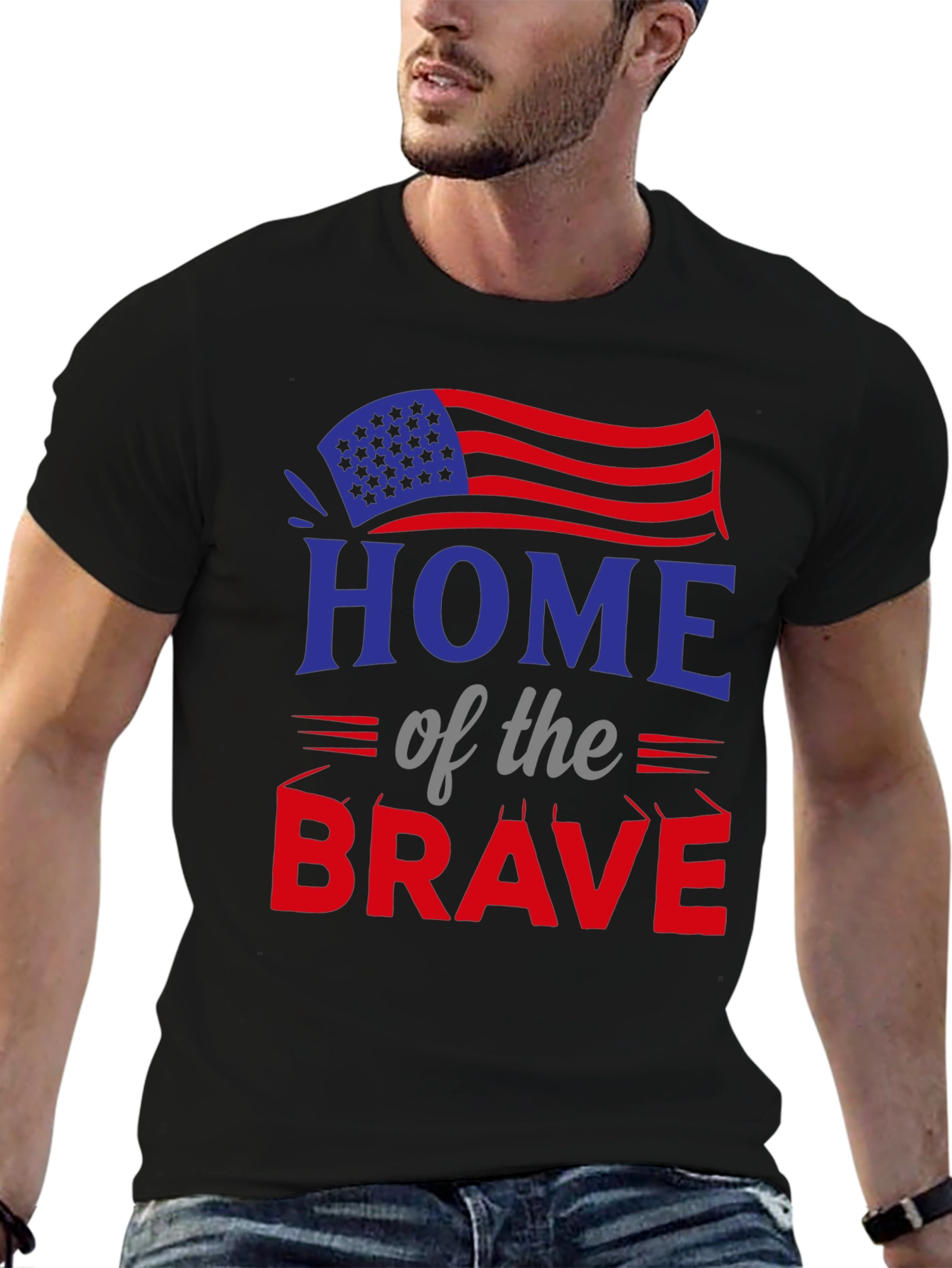 Home of the Brave Patriotic Graphic T-Shirt