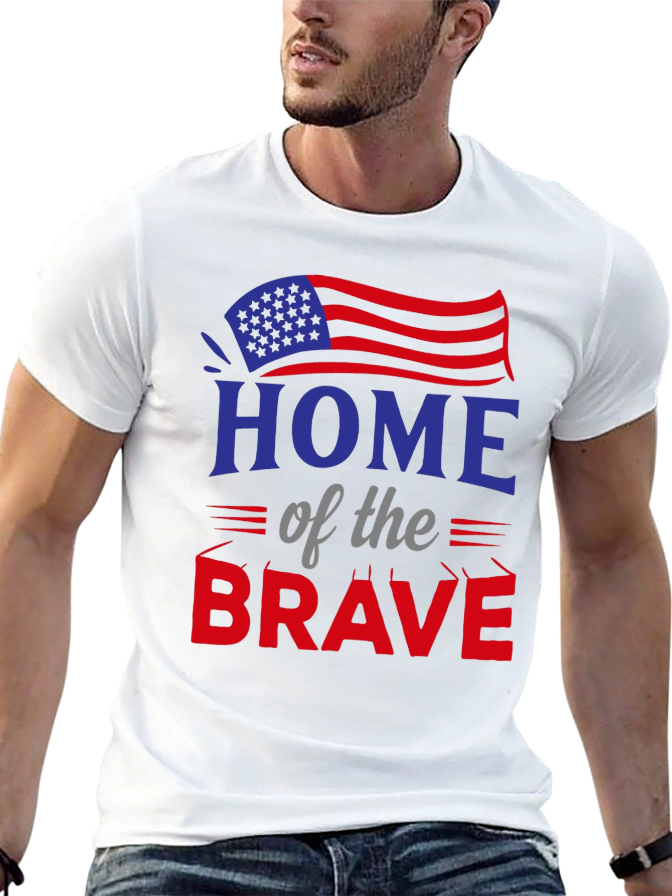 Home of the Brave Patriotic Graphic T-Shirt