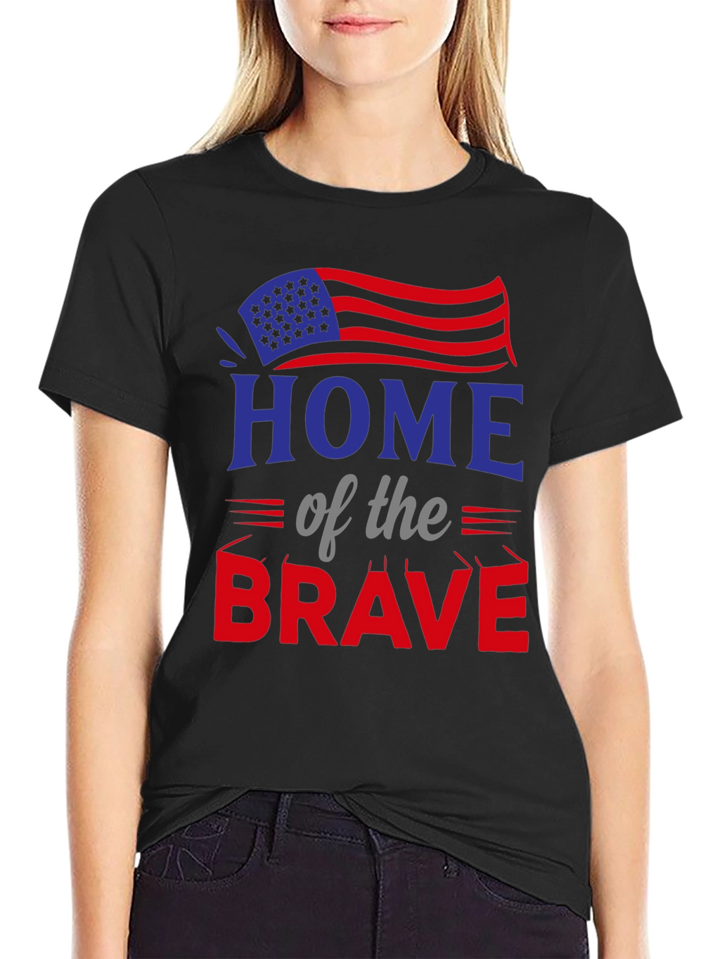 Home of the Brave Patriotic Graphic T-Shirt