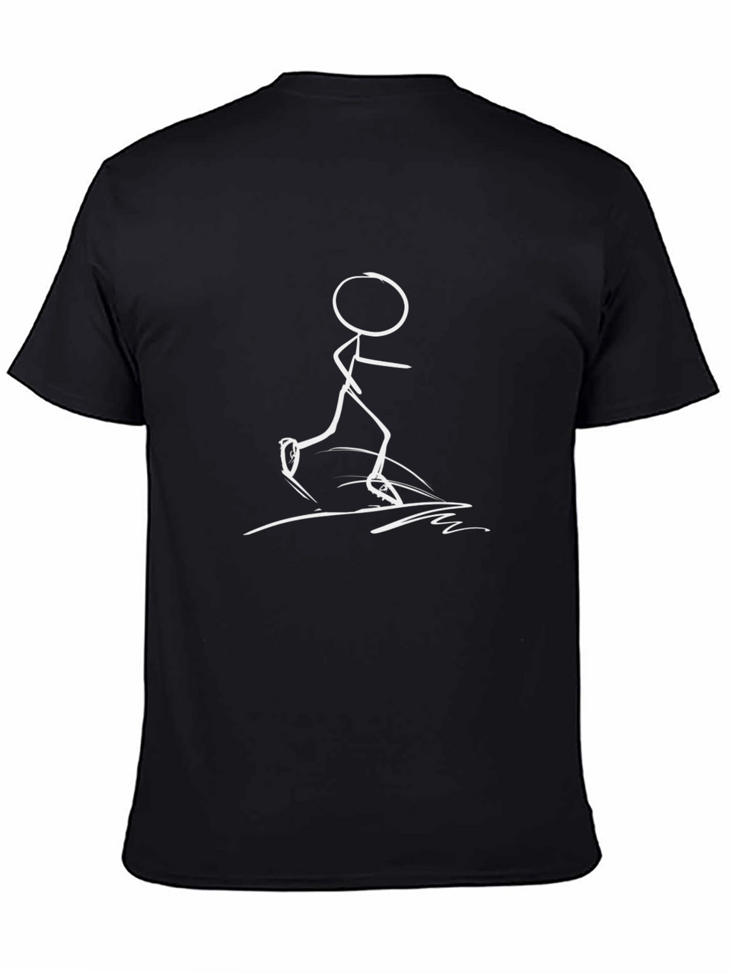 Stick Figure Runner Black Graphic Tee