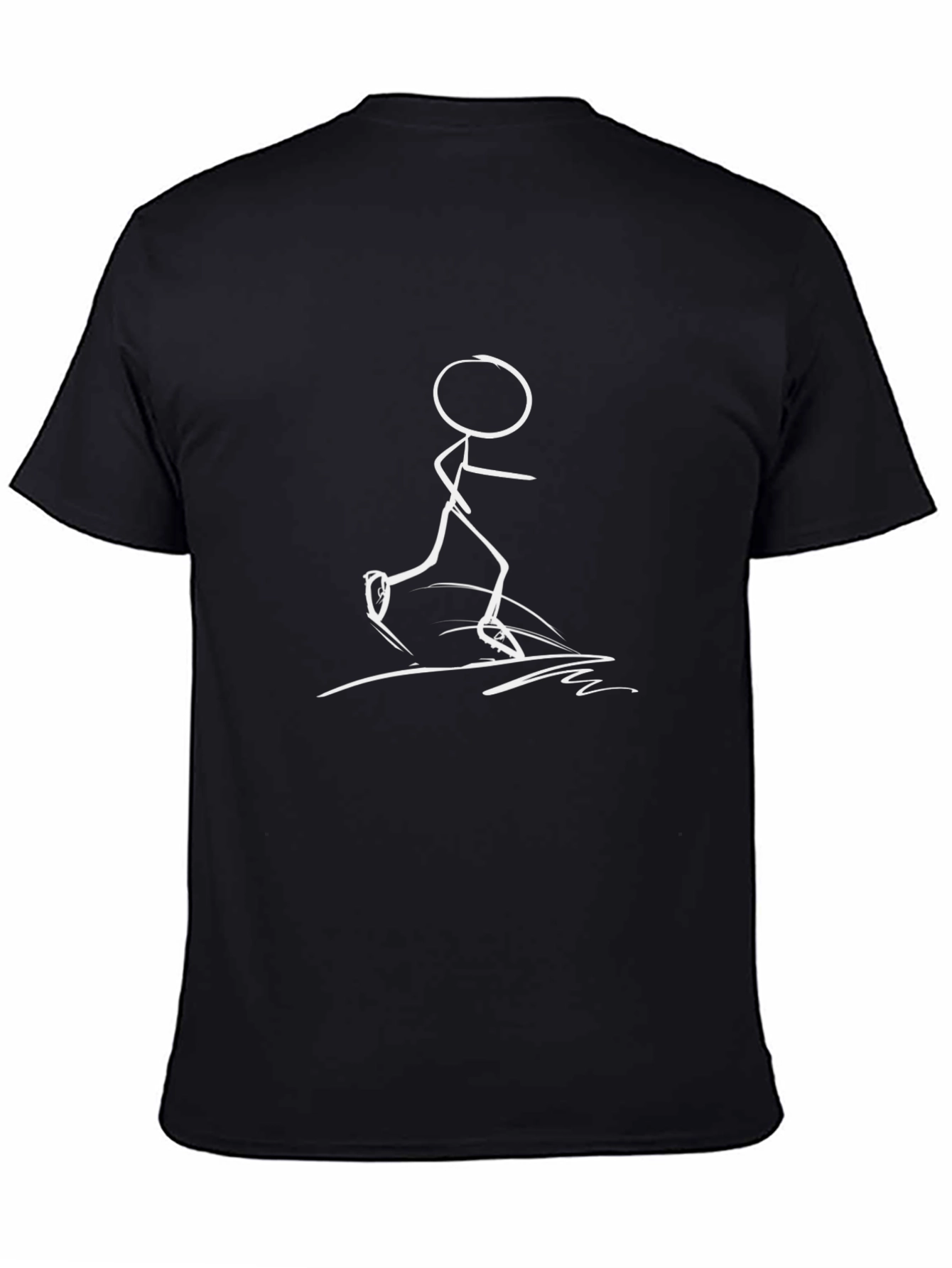 Stick Figure Runner Black Graphic Tee