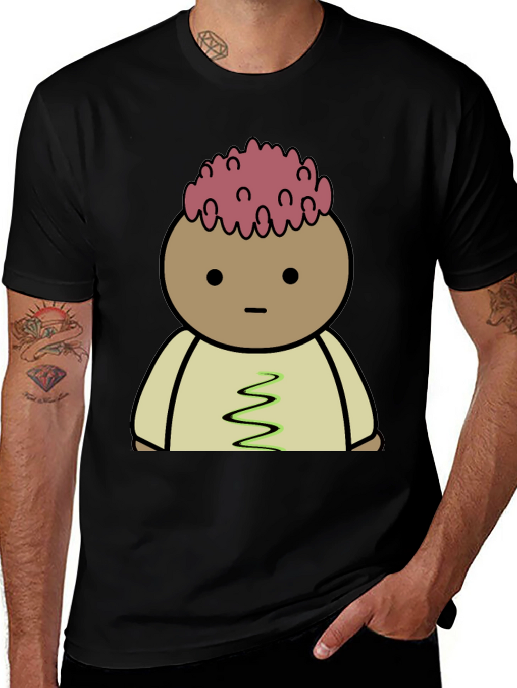Cartoon Brain T-Shirt - Quirky Graphic Tee