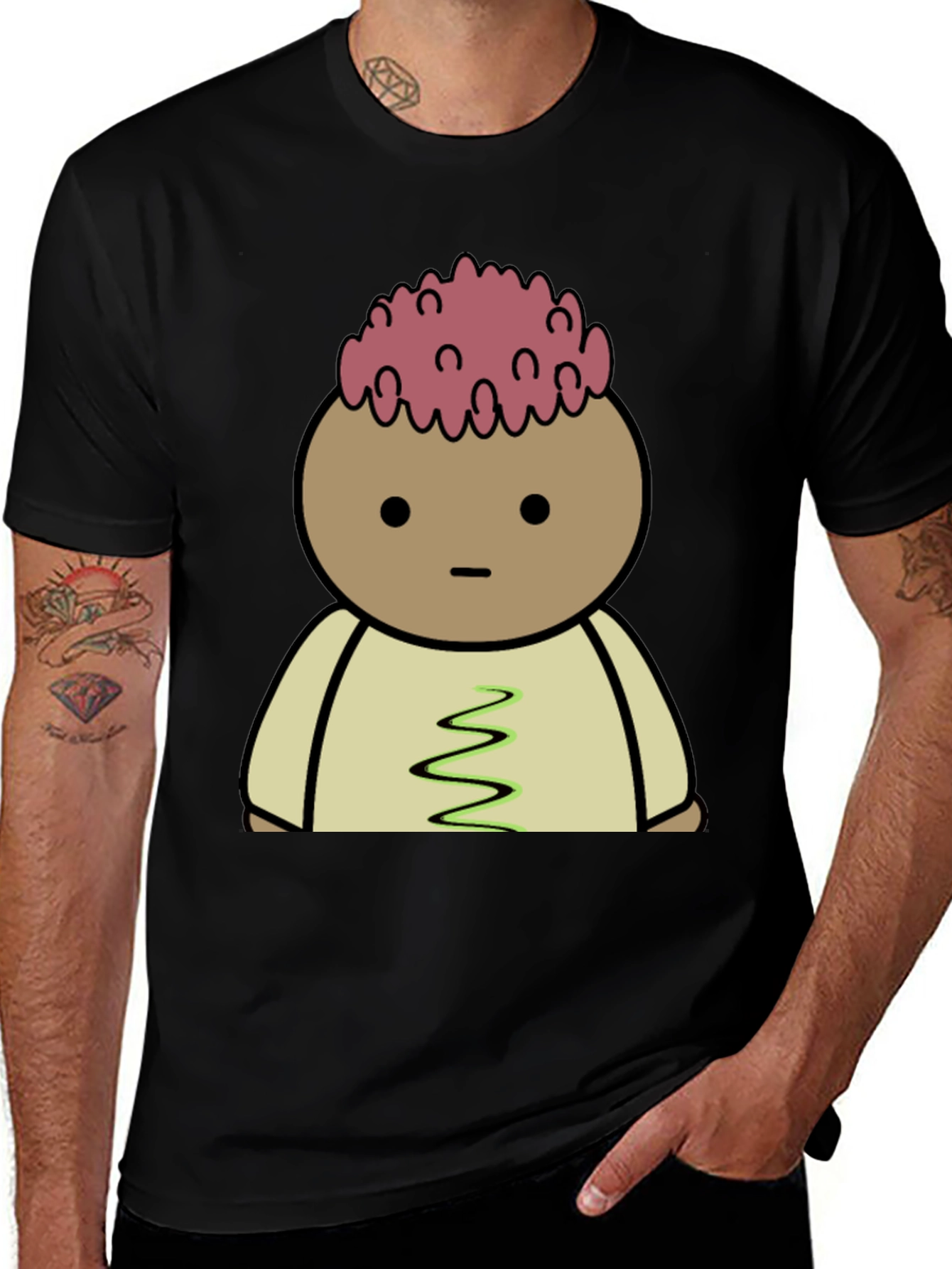 Cartoon Brain T-Shirt - Quirky Graphic Tee