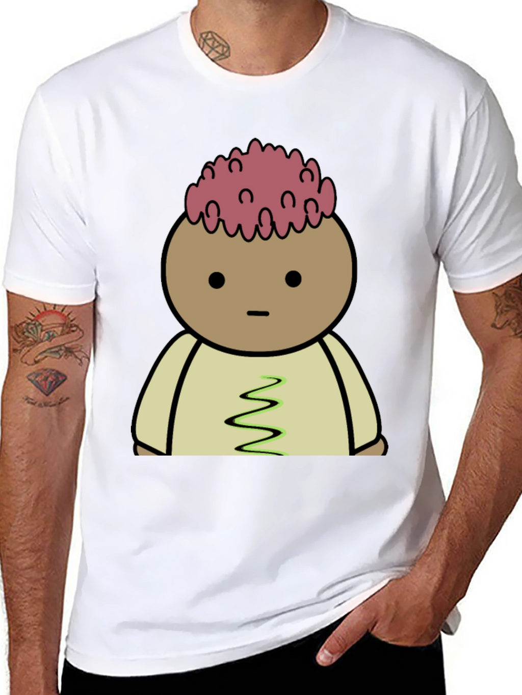 Cartoon Brain T-Shirt - Quirky Graphic Tee