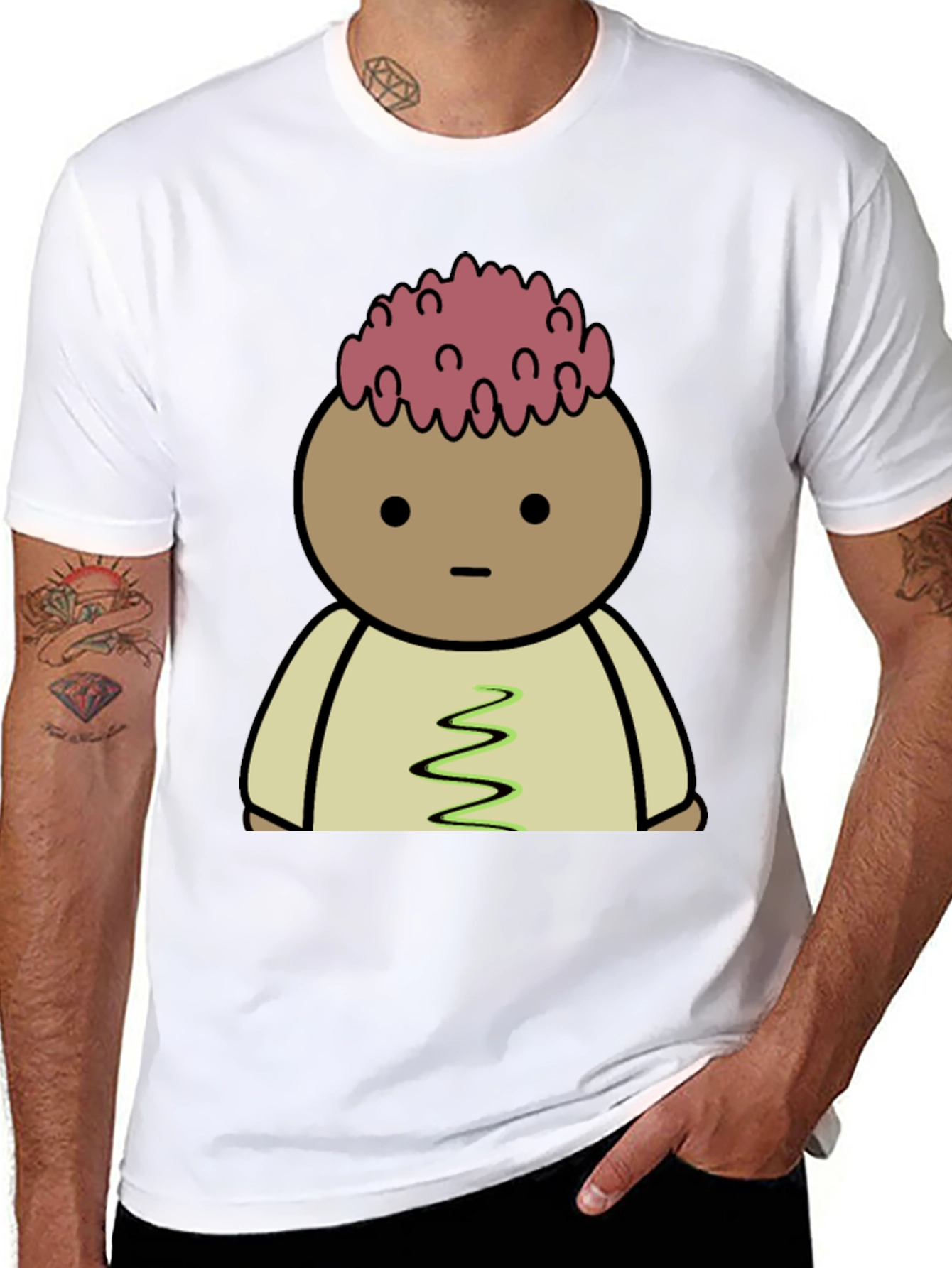 Cartoon Brain T-Shirt - Quirky Graphic Tee