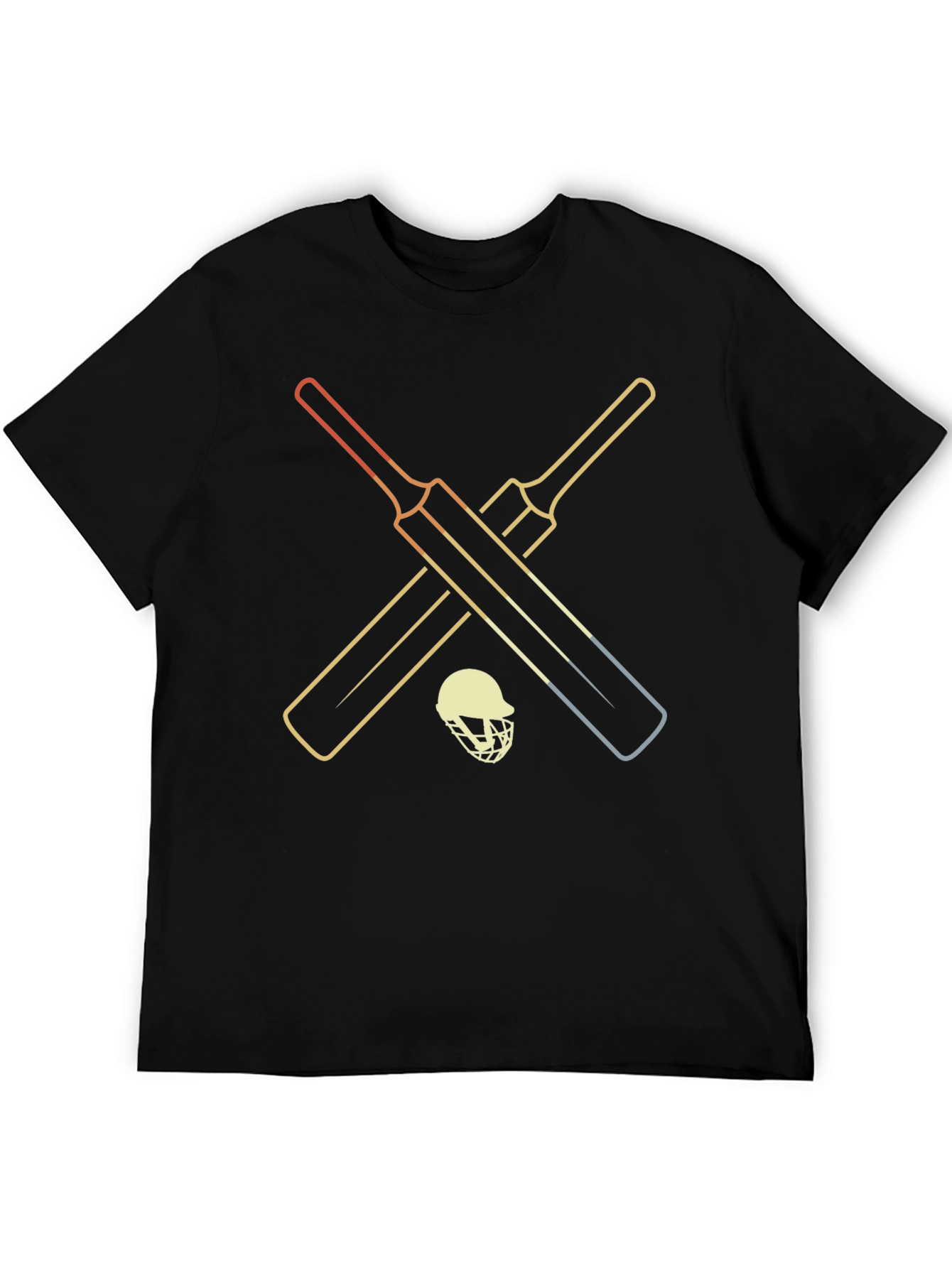 Retro Cricket Bats & Helmet Graphic Tee