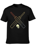 Retro Cricket Bats & Helmet Graphic Tee