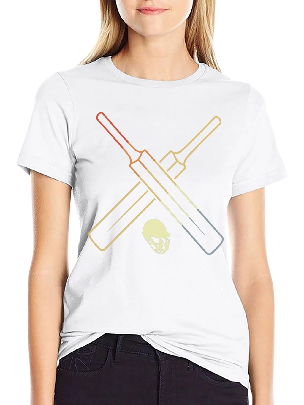 Retro Cricket Bats & Helmet Graphic Tee