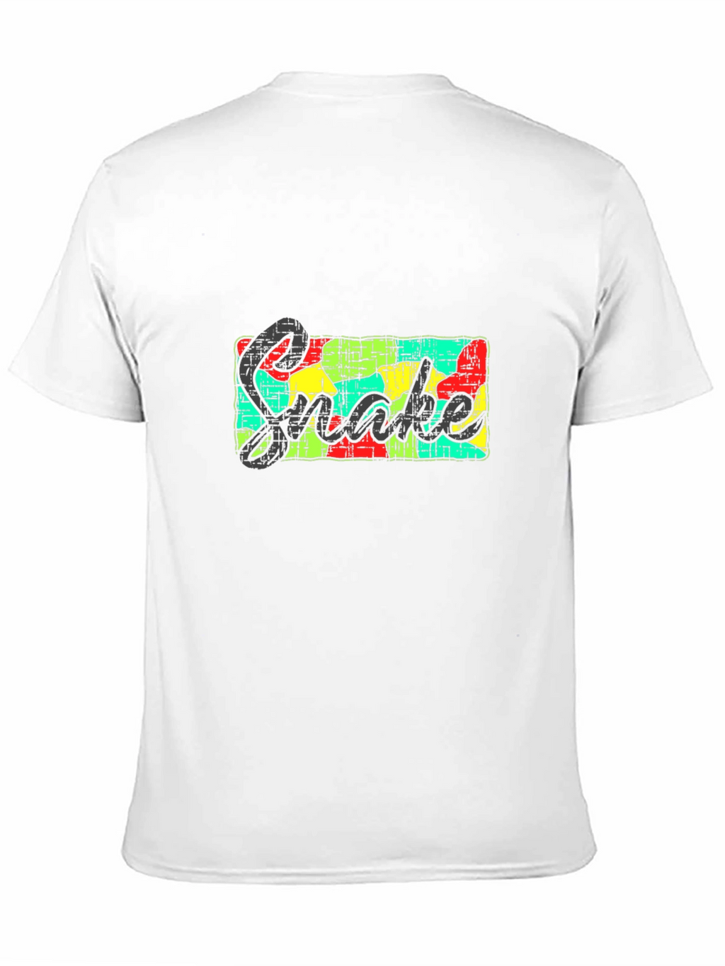 Mens Black Graphic Tee - Snake Design