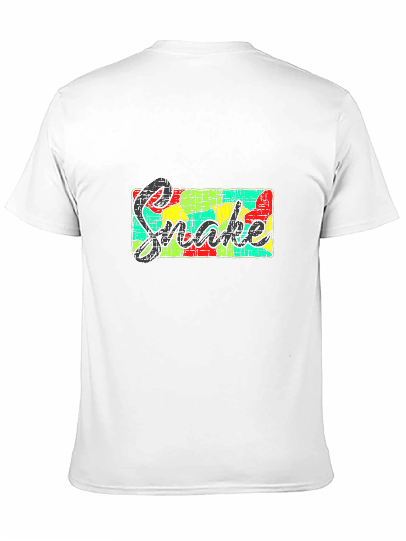 Mens Black Graphic Tee - Snake Design