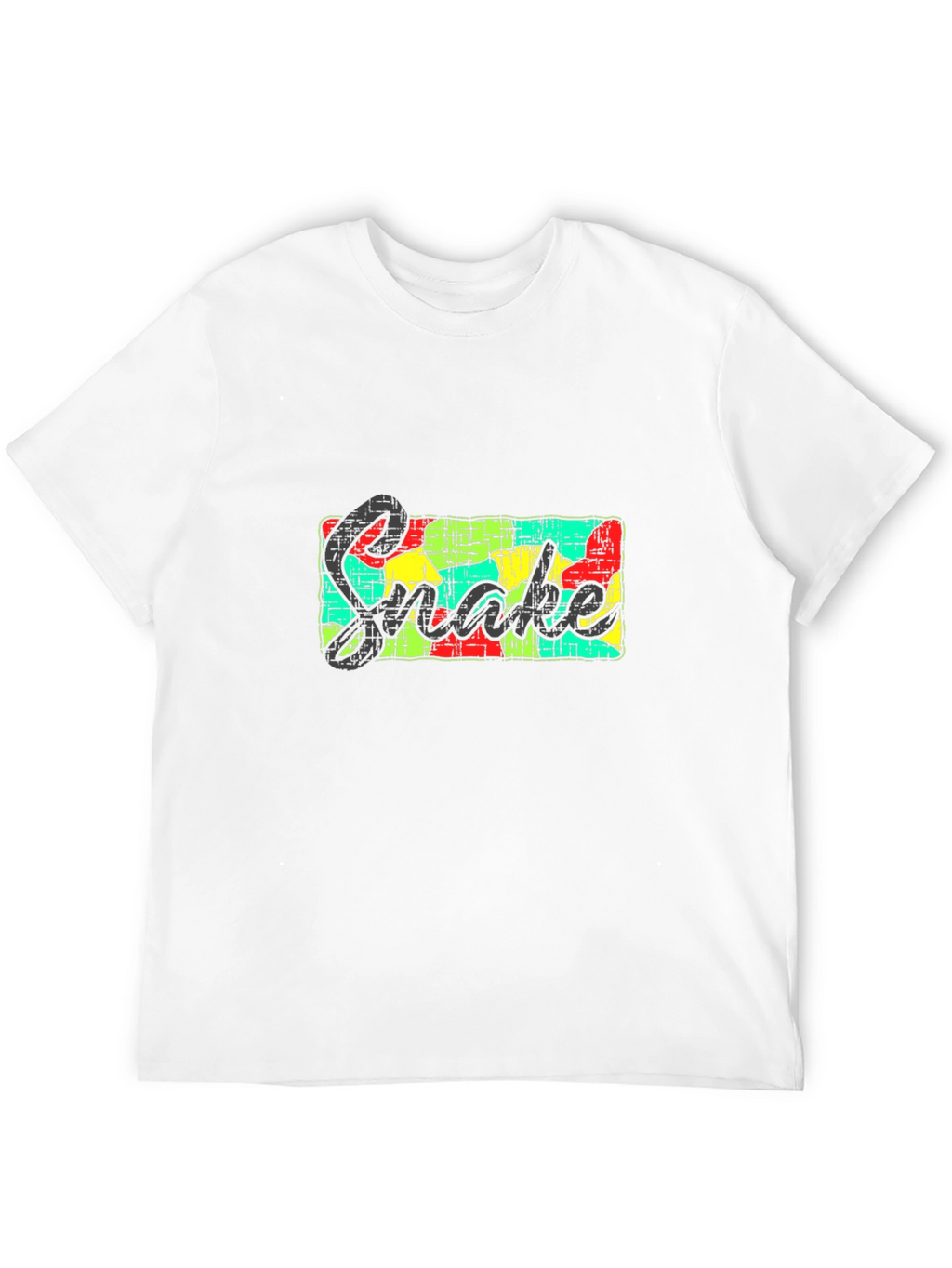 Mens Black Graphic Tee - Snake Design