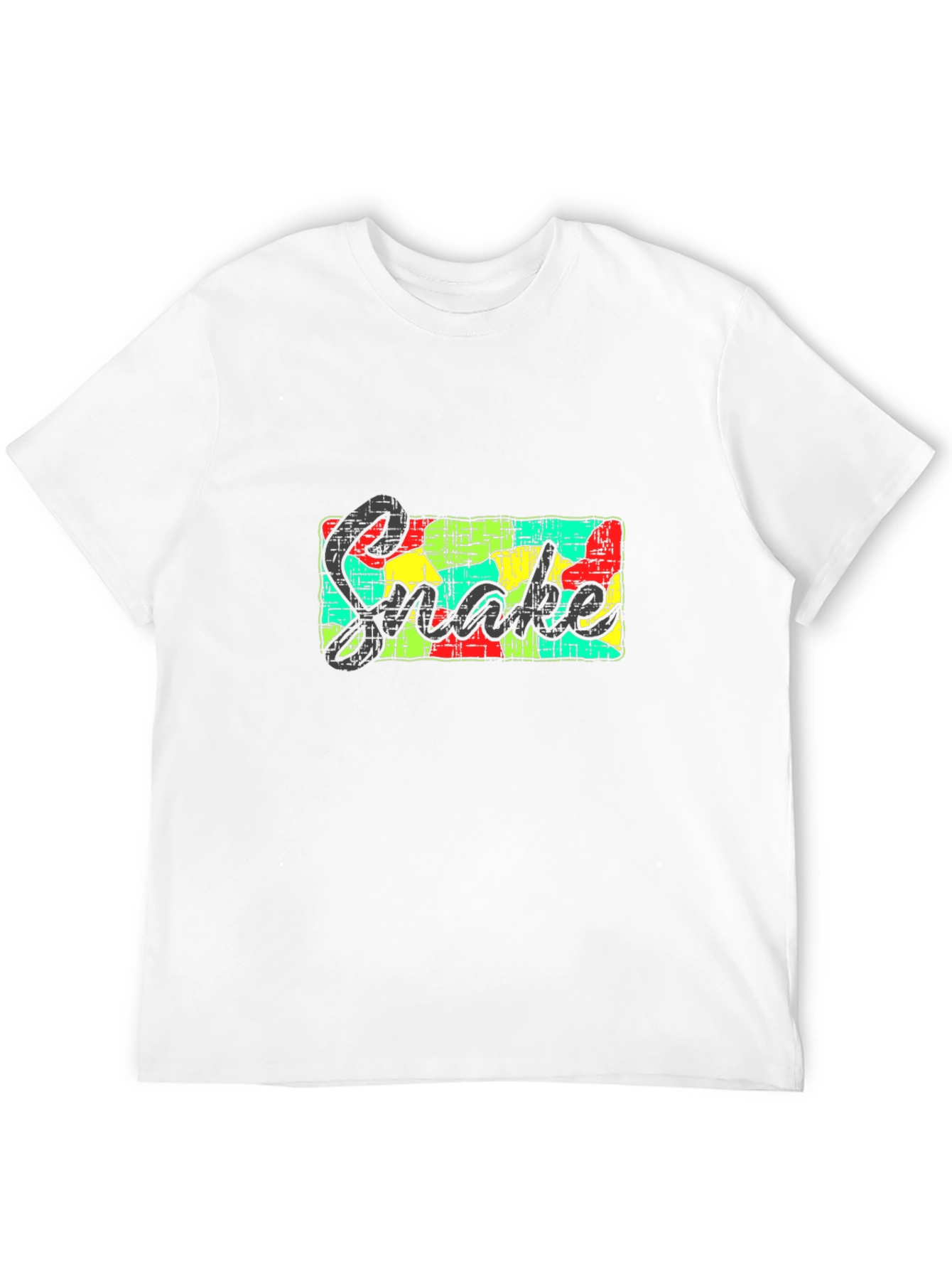 Mens Black Graphic Tee - Snake Design