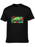 Mens Black Graphic Tee - Snake Design