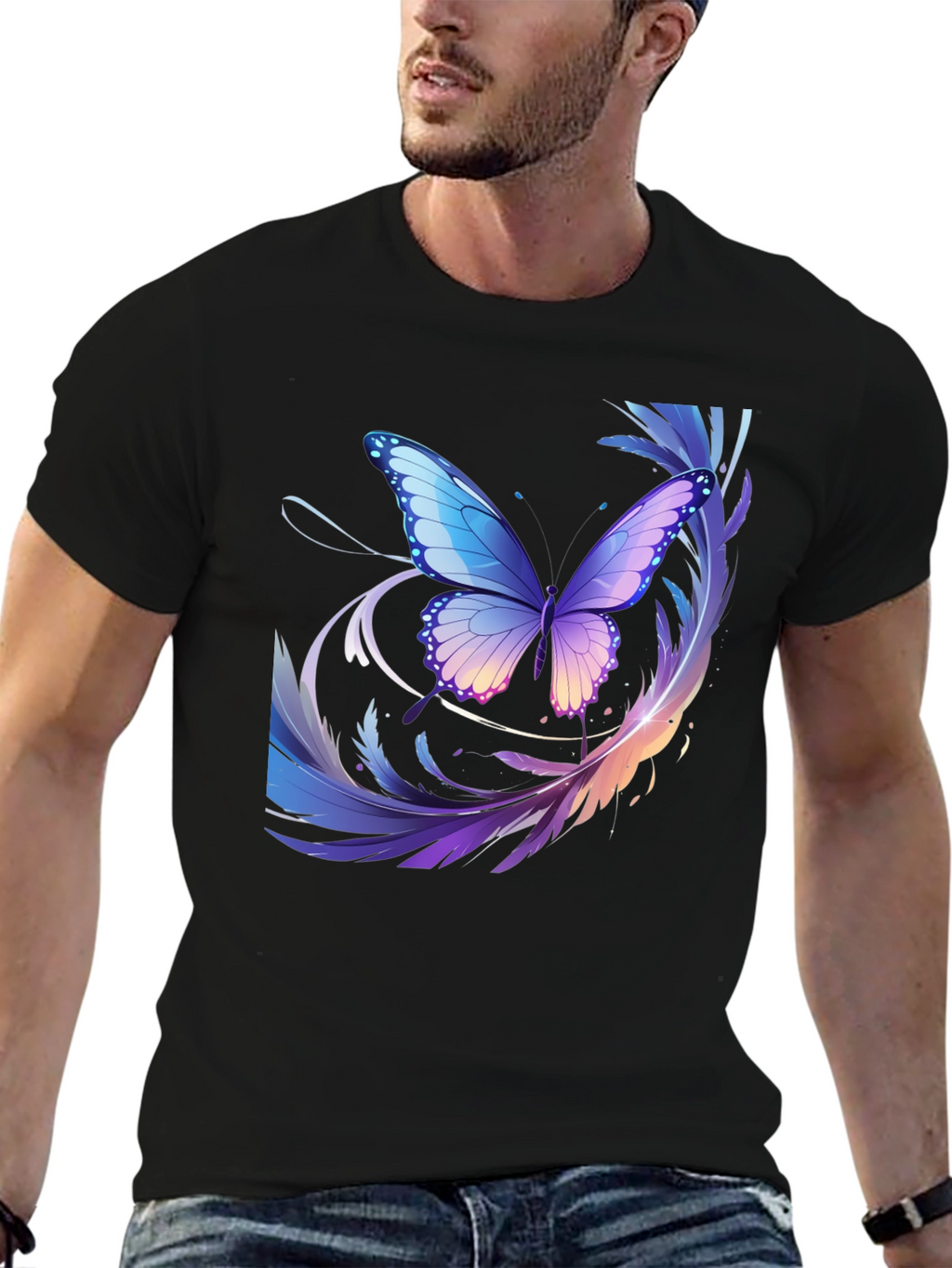 Butterfly Graphic Black T-Shirt