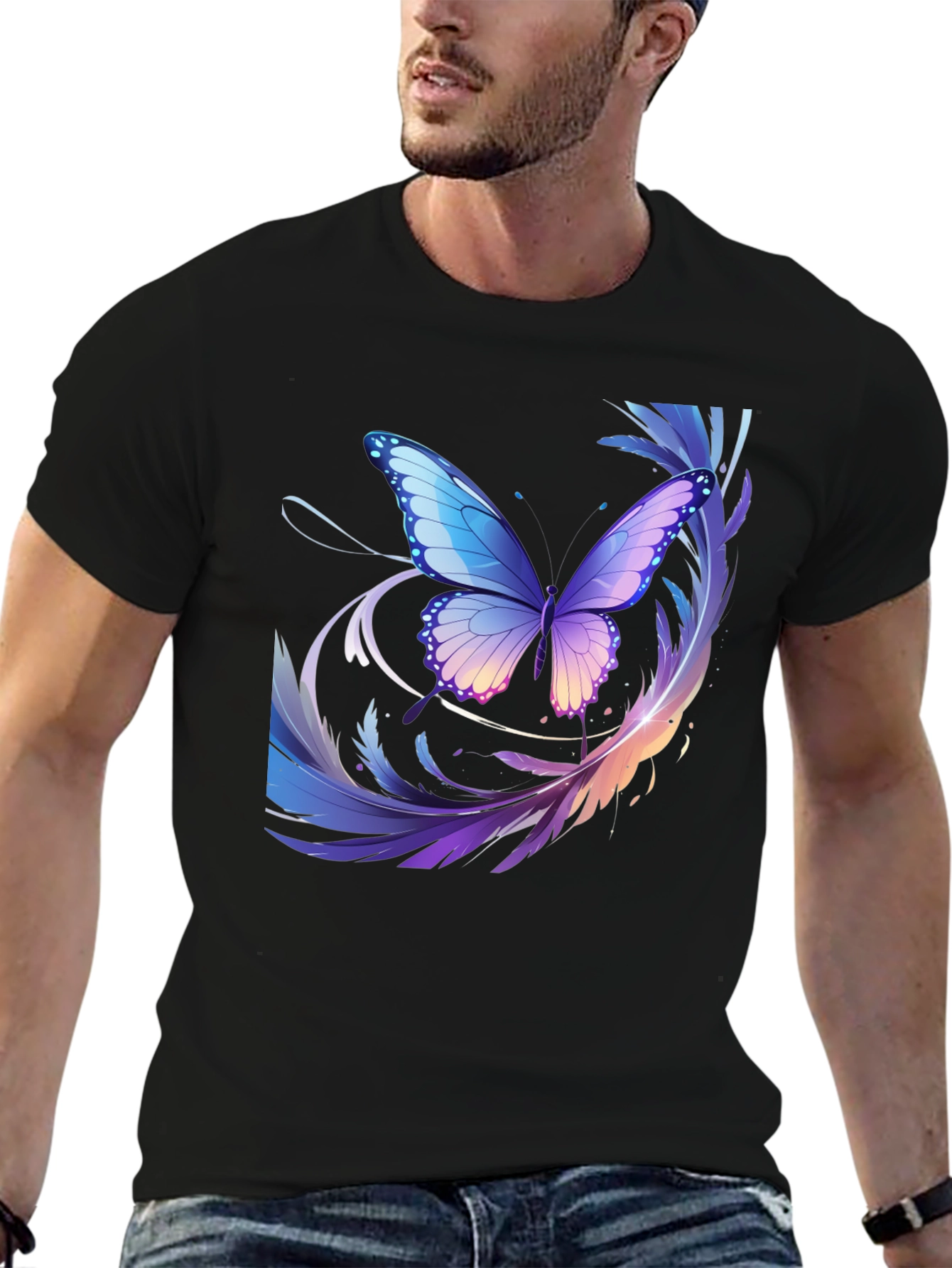Butterfly Graphic Black T-Shirt