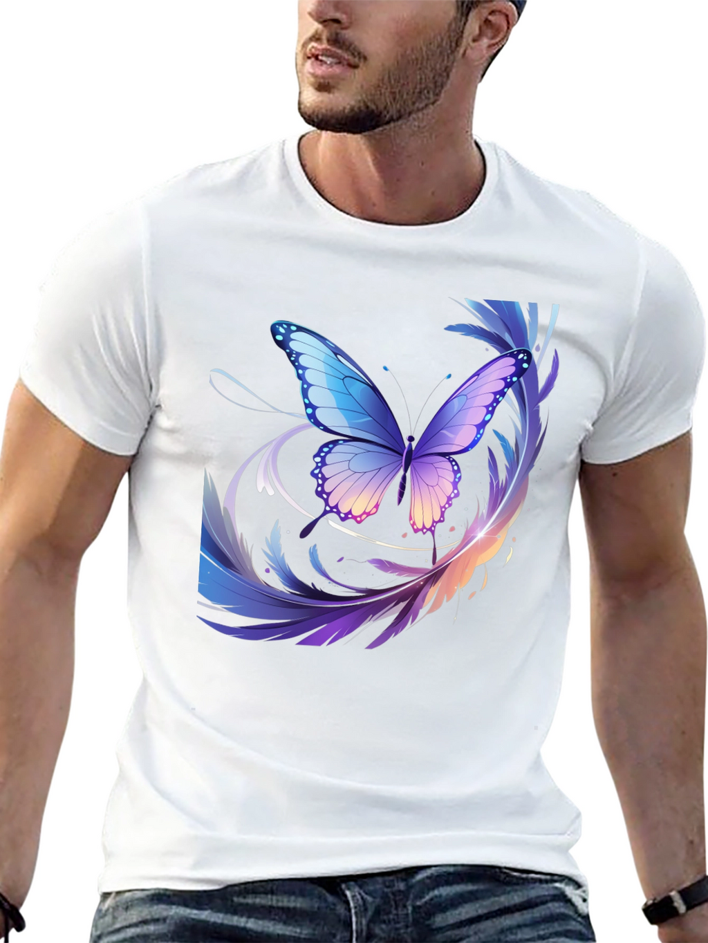 Butterfly Graphic Black T-Shirt