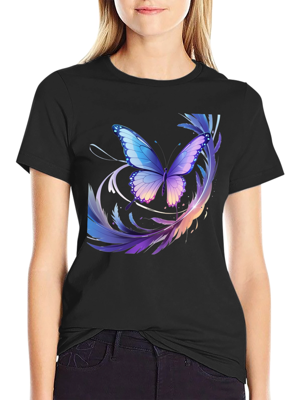 Butterfly Graphic Black T-Shirt