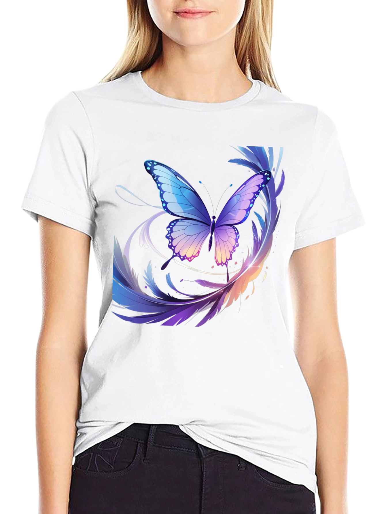 Butterfly Graphic Black T-Shirt