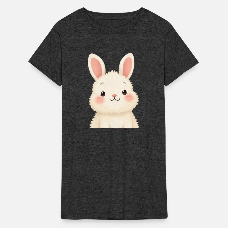 Cute Cartoon Bunny Against Black