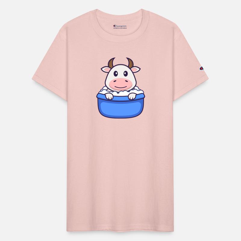 Cute Cow Taking A Bath In The Bathtub