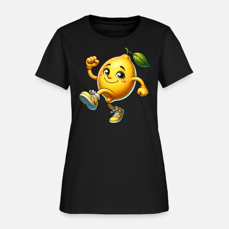 Cute Lemon Running in Sneakers Cartoon Sticker