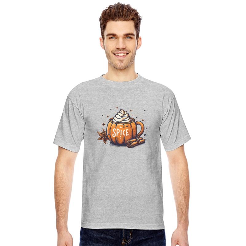 cute pumpkin mug motif with pumpkin spice latte