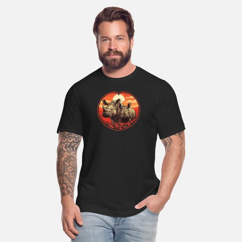 Cute Rhino Hearts Premium