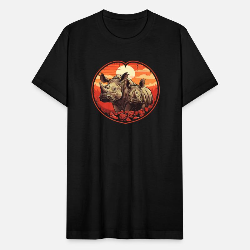 Cute Rhino Hearts Premium