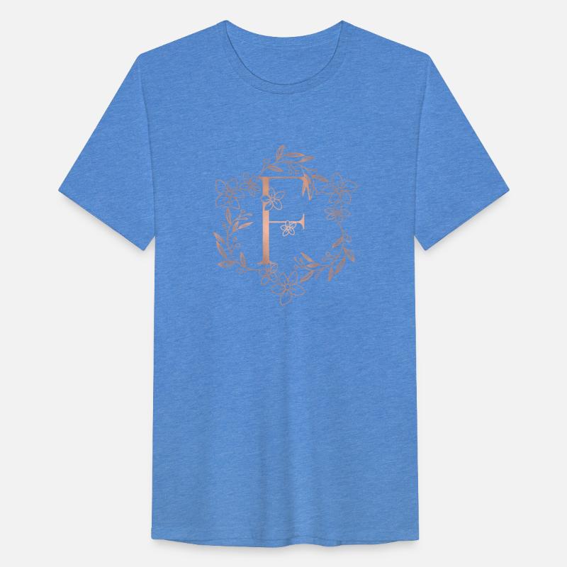 Cute Rose Gold Floral Monogram F