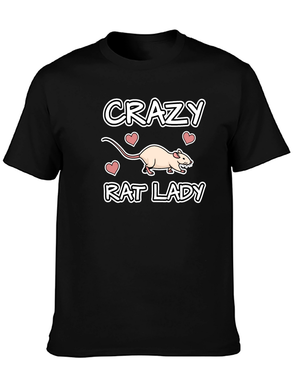 Crazy Rat Lady Black T-Shirt