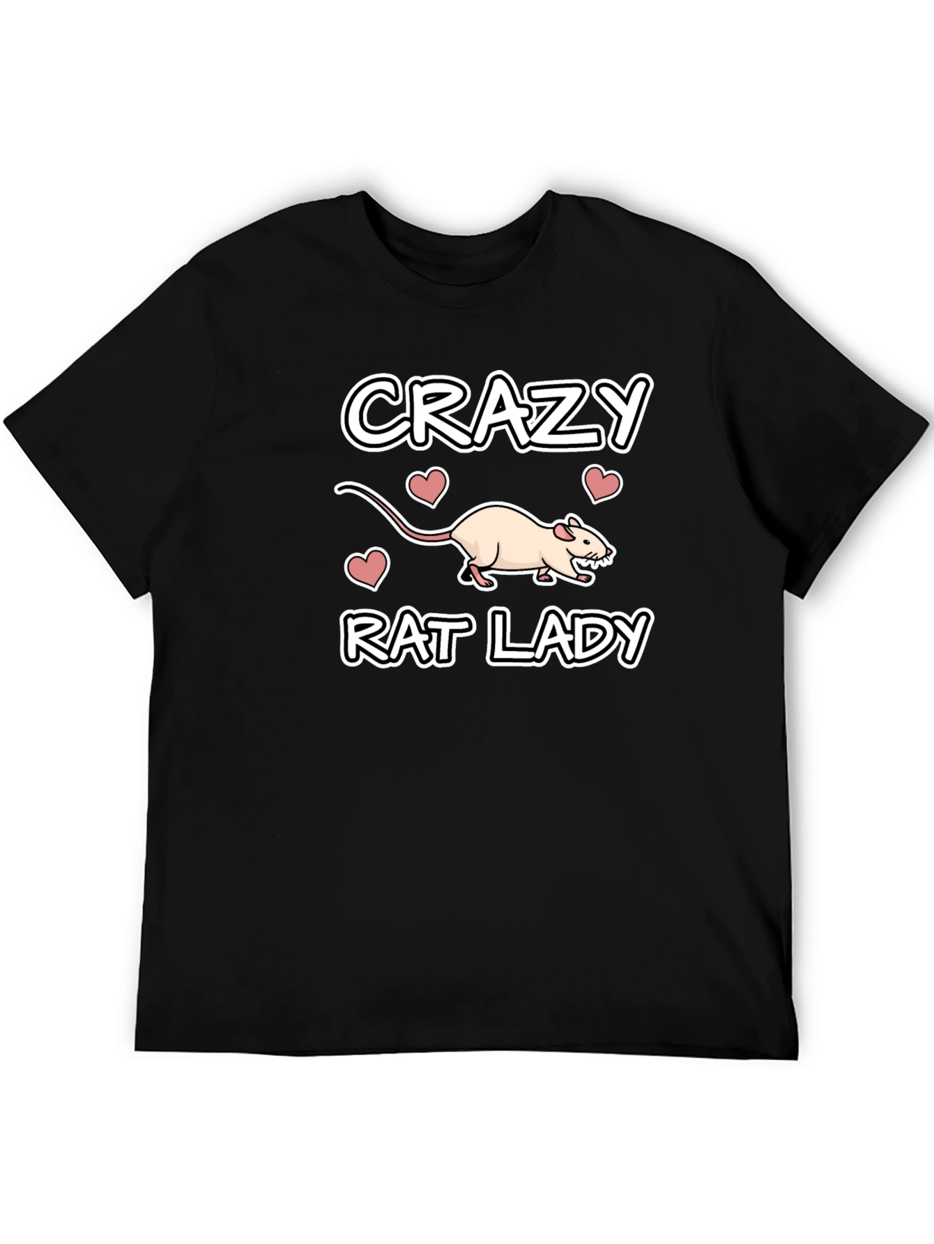 Crazy Rat Lady Black T-Shirt