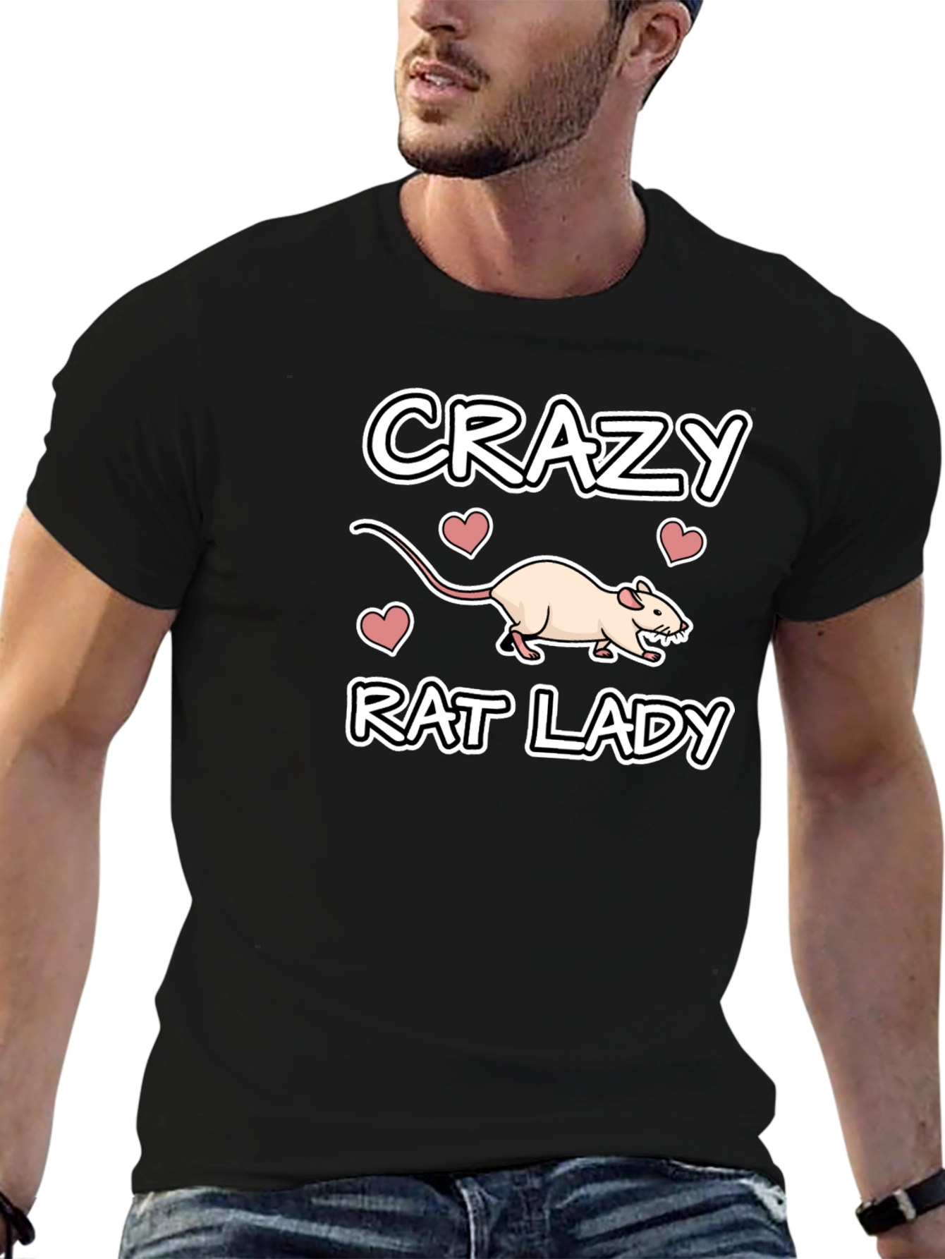 Crazy Rat Lady Black T-Shirt