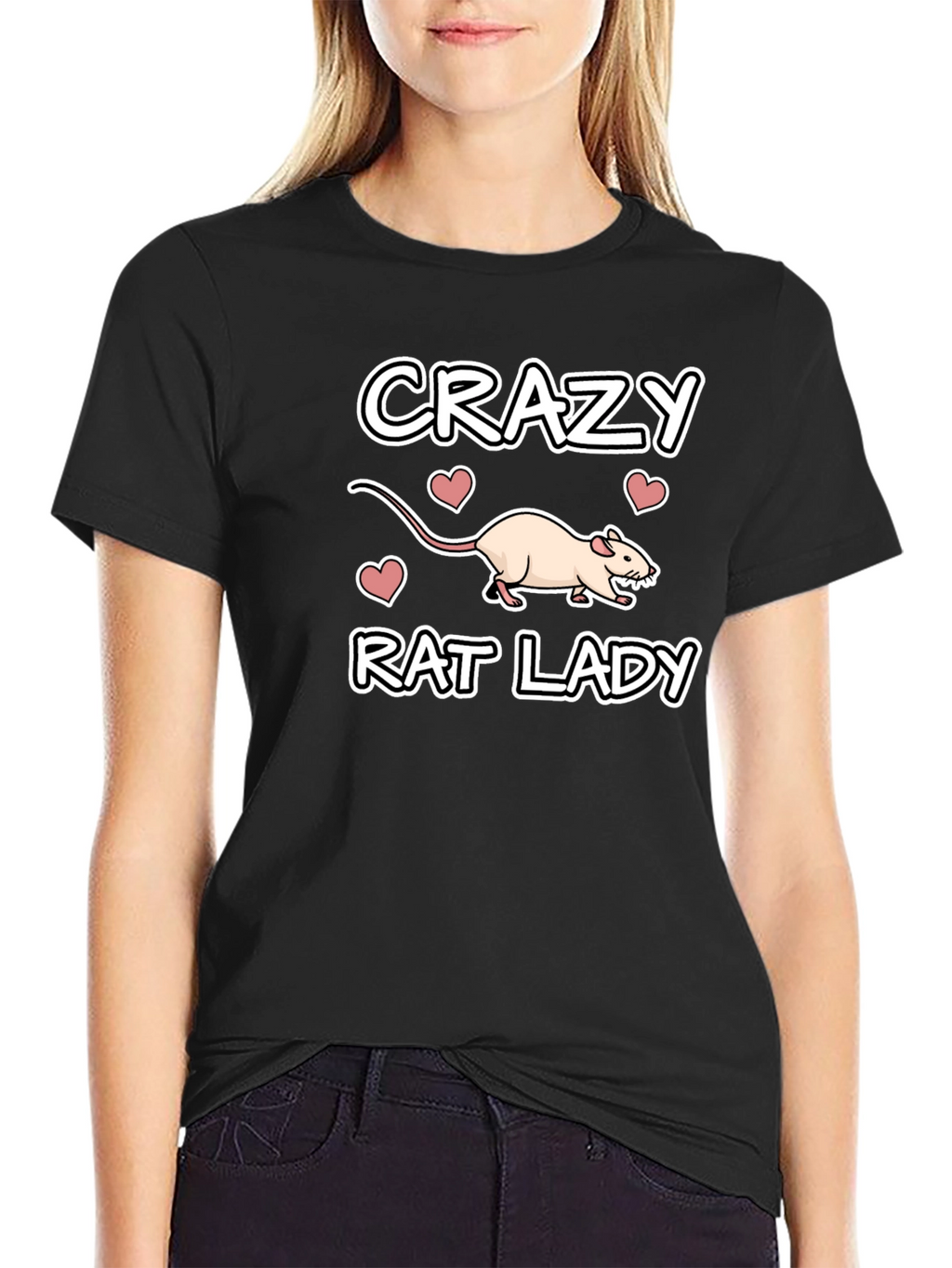 Crazy Rat Lady Black T-Shirt