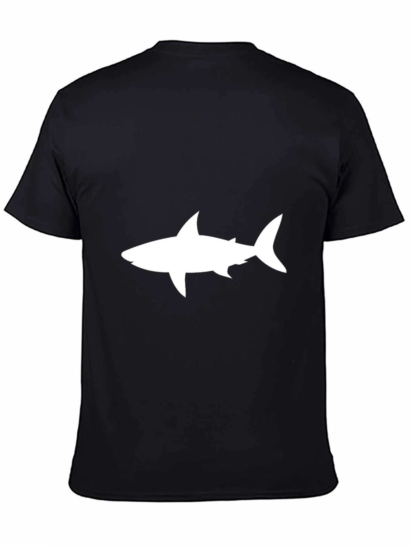 Shark Graphic Tee - Black Cotton Casual Shirt