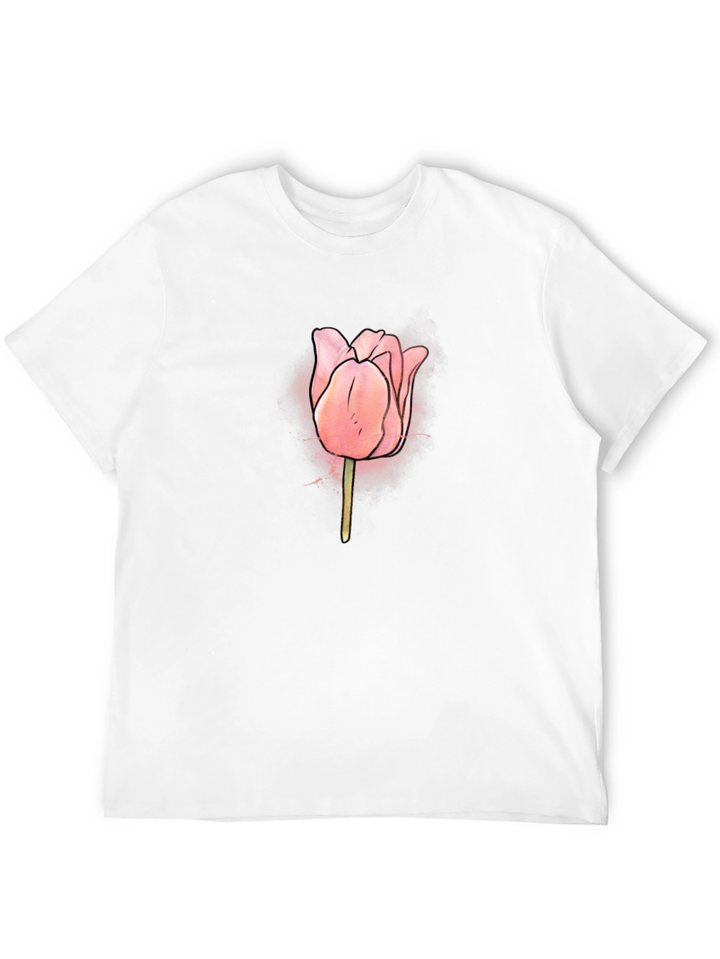 Tulip Graphic Black T-Shirt for Men