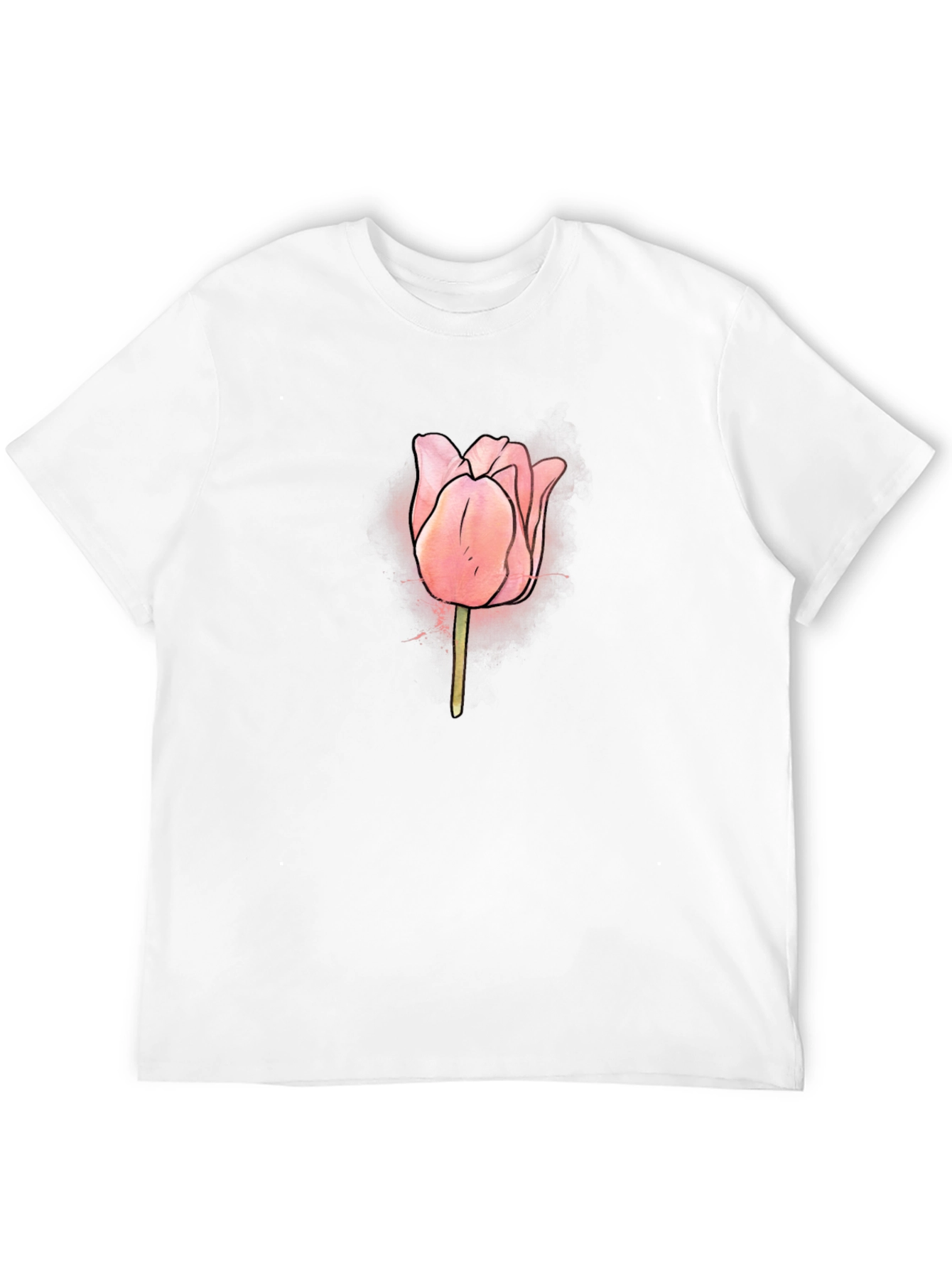 Tulip Graphic Black T-Shirt for Men