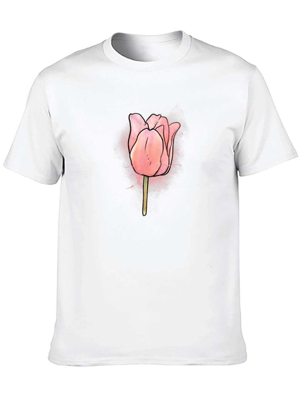Tulip Graphic Black T-Shirt for Men