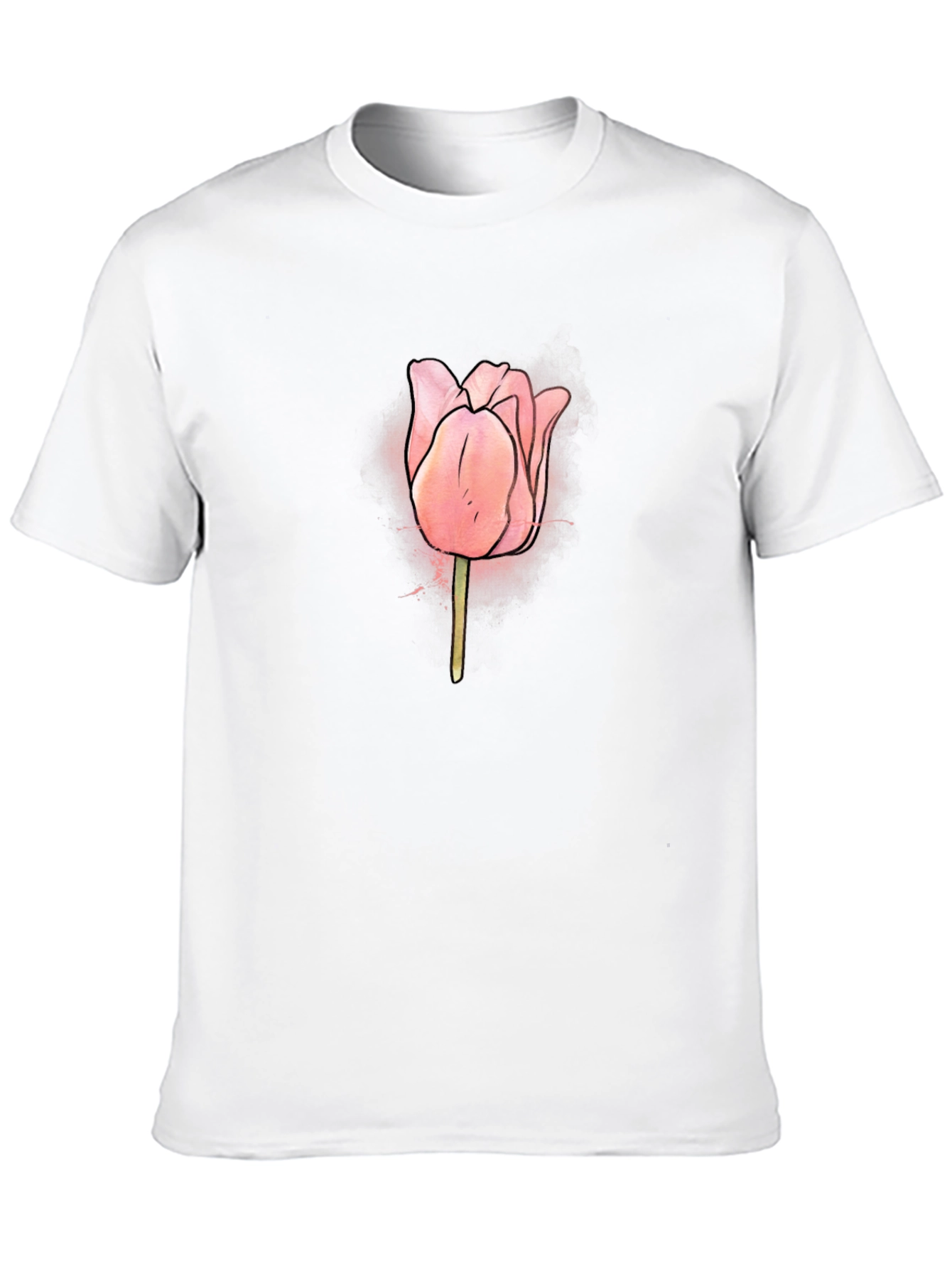 Tulip Graphic Black T-Shirt for Men