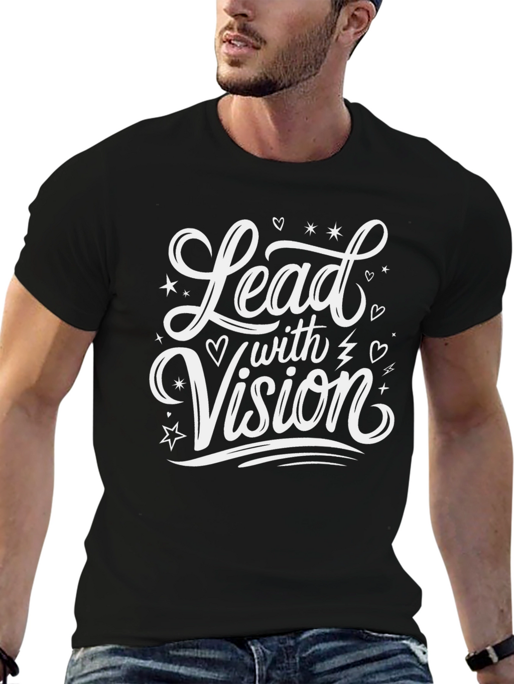 Lead with Vision Black Graphic T-Shirt