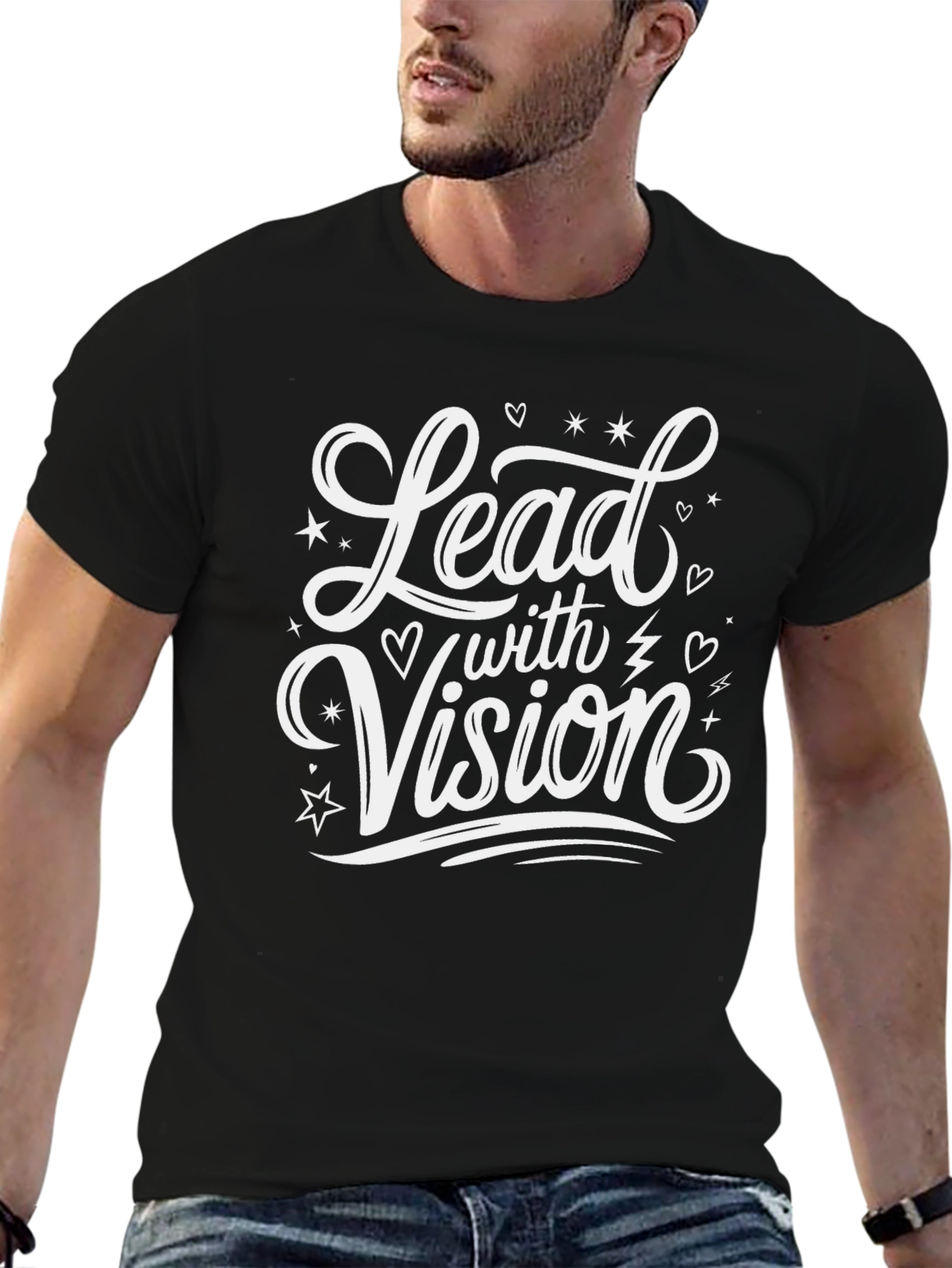 Lead with Vision Black Graphic T-Shirt