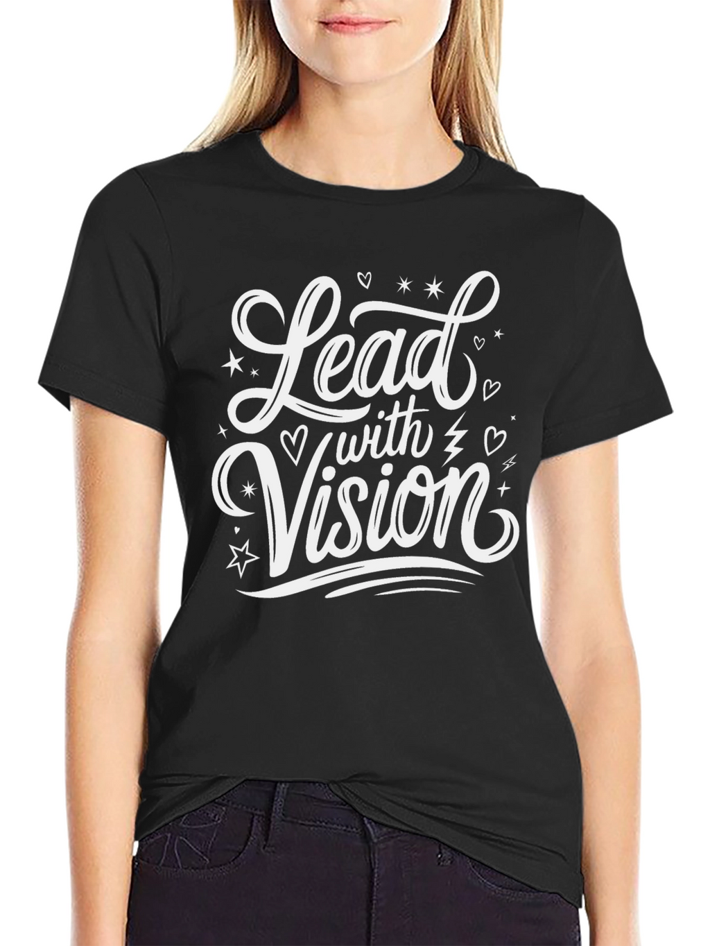 Lead with Vision Black Graphic T-Shirt