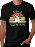 Rabbits Make Me Happy Graphic Tee