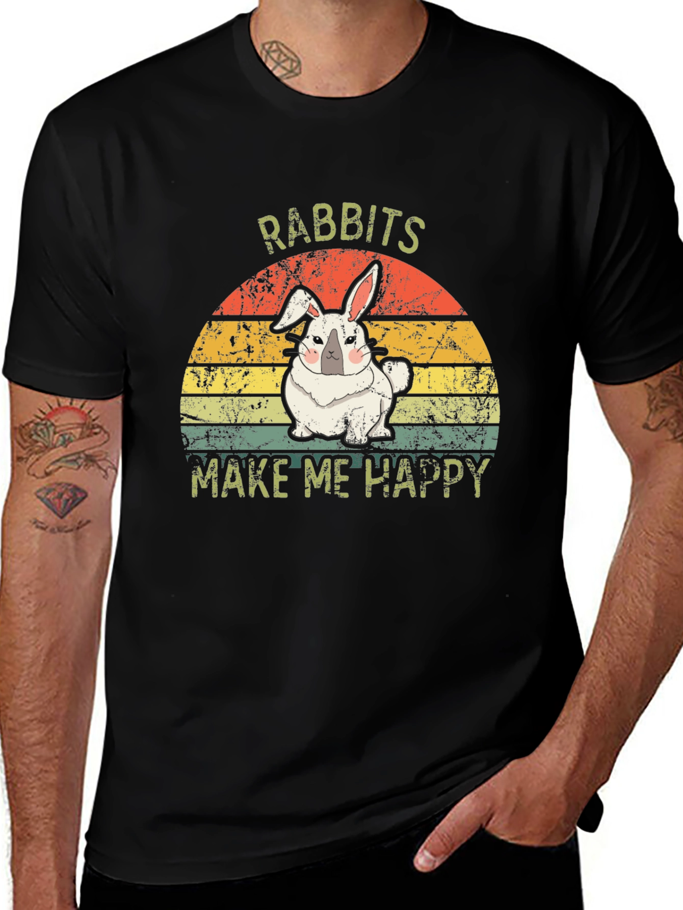 Rabbits Make Me Happy Graphic Tee
