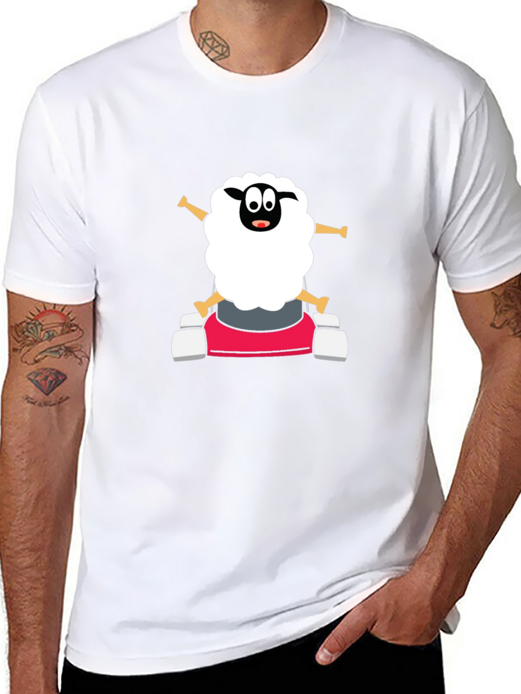 Cartoon Sheep Go-Kart T-Shirt